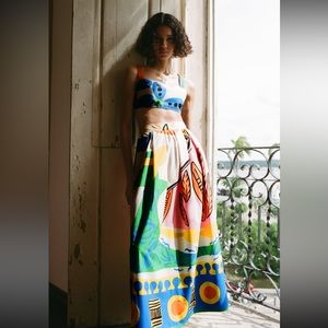Zara printed skirt (size small) and crop top set (size x-small)
